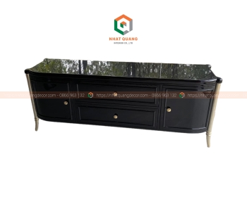 Tủ ti vi sơn đen bóng 2K kiểu dáng indochine TTV-002